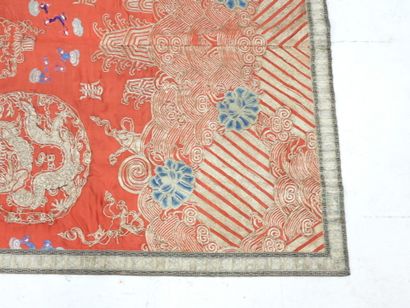 CHINA: Dragons and insects. Embroidery on...