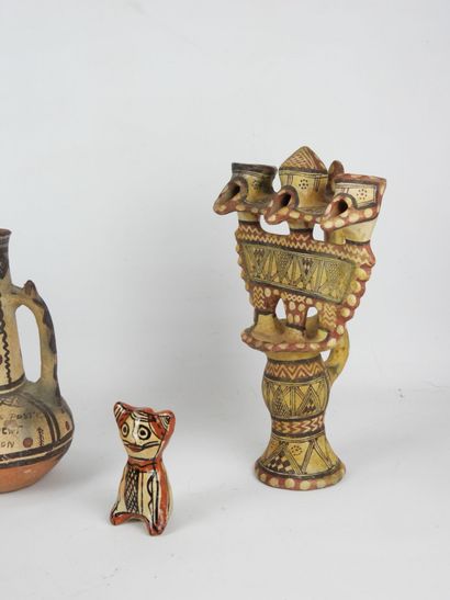 BERBERE - Kabylie : Paire de vases, lampe...