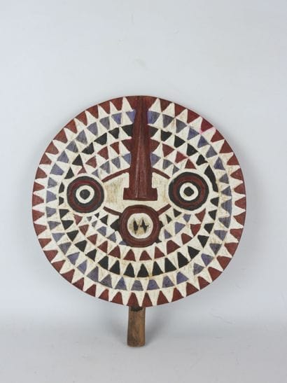 BWA, Burkina Faso: Circular wooden mask with...