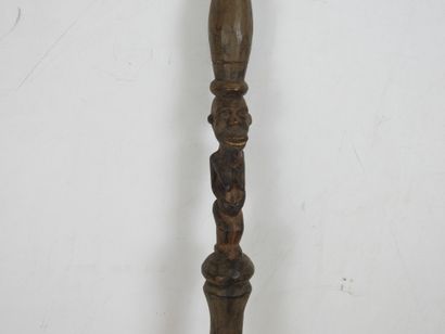 Chief's cane carved with a figure, BAKONGO,...