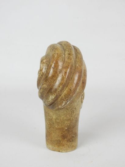 GABON: Carved head in Mbigou stone. H. 16...