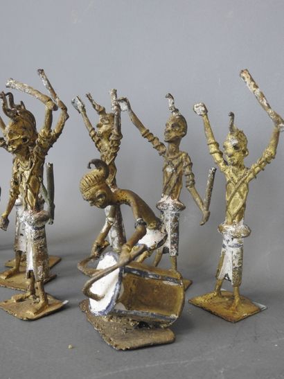 BENON: 10 bronze statuettes, two with dr...