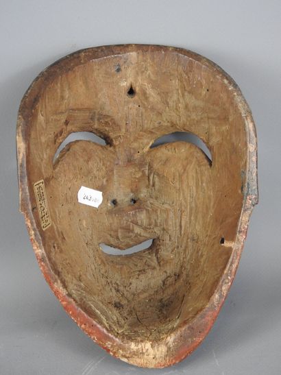 MEXIQUE : Masque visage d'homme, bois polychrome....