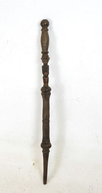 Chief's cane carved with a figure, BAKONGO,...