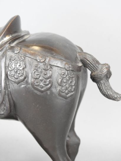 CHINA: Ceremonial horse. Bronze with black...