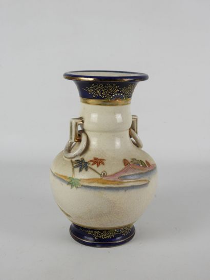 JAPAN - Satsuma : Porcelain stoneware baluster...