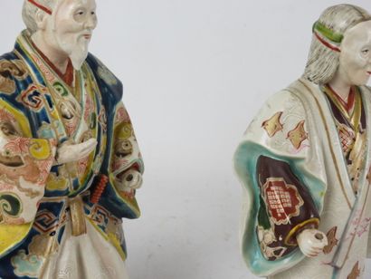 JAPON : Couple de personnages en céramique...