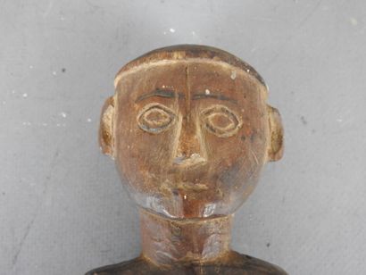 IVORY COAST. Male statue. H. 32.5 cm. Damage...
