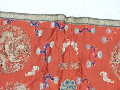 CHINA: Dragons and insects. Embroidery on...