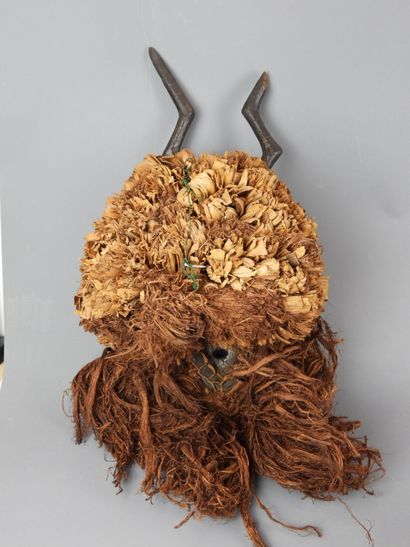 AFRICA. Dance mask with face surmounted by...