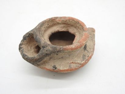 Islamic terracotta lamp. North Africa. L....