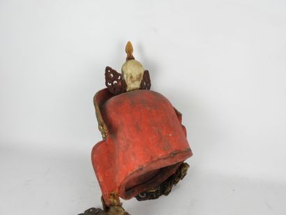 CHINA: Wood and metal mask representing the...