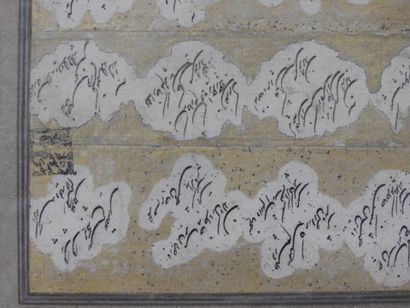 IRAN : Calligraphie comprenant plusieurs...