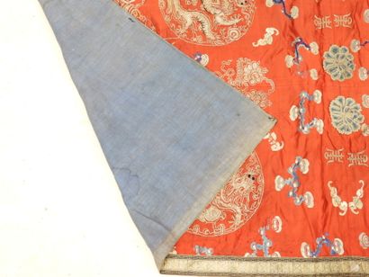 CHINA: Dragons and insects. Embroidery on...