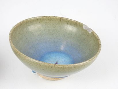 CHINA: Two blue and brown glazed stoneware...