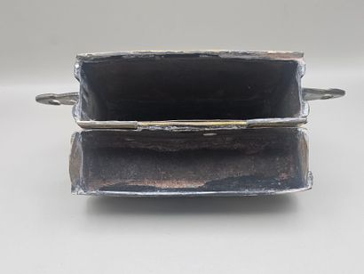 Rectangular Quran box with 2 handles in brass...