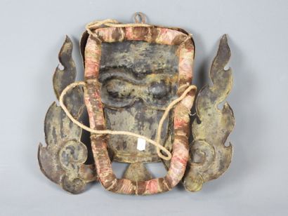 Copper CITIPATI mask. H. 28 - L. 30cm