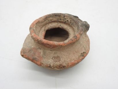 Islamic terracotta lamp. North Africa. L....