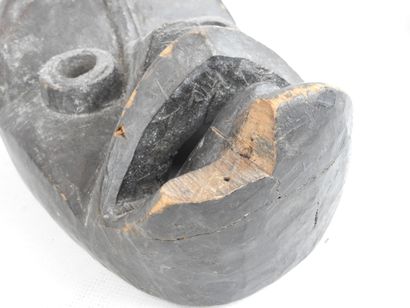 COTE D'IVOIRE. Masque Senoufo en bois à double...