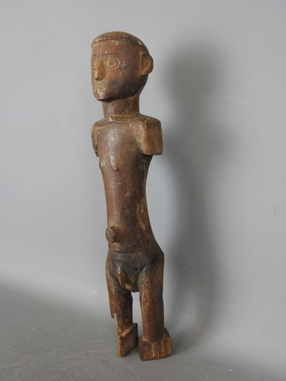 IVORY COAST. Male statue. H. 32.5 cm. Damage...