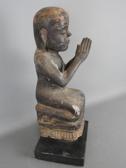 LAOS
Buddha figure in prayer position. Patinated...