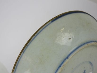 CHINE : Coupelle en porcelaine blanc bleu...
