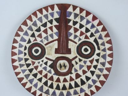 BWA, Burkina Faso: Circular wooden mask with...