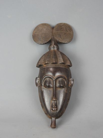 YAOURE dance mask, Ivory Coast. Hardwood,...