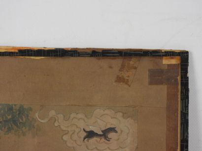 CHINE : Introduction au tir à l'arc. Gouache,...