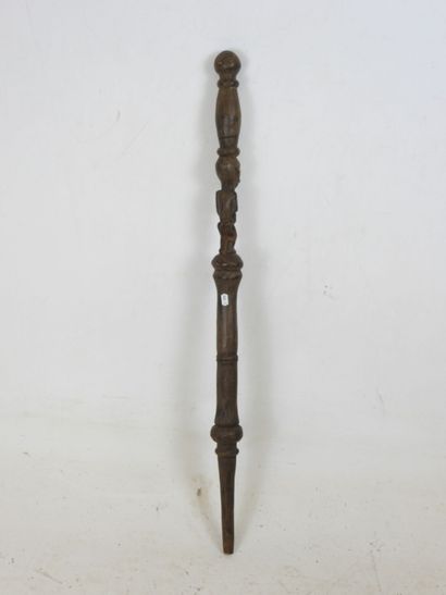 Chief's cane carved with a figure, BAKONGO,...