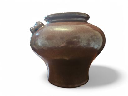CHINA.
Oxblood-glazed stoneware pansu vase,...