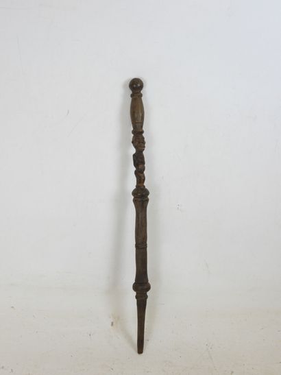 Chief's cane carved with a figure, BAKONGO,...
