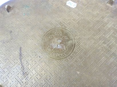 CHINA: Gilt bronze tray with chased decoration...
