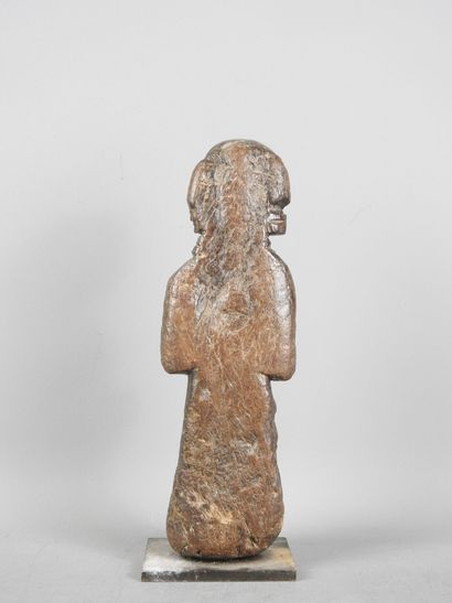 INDIA: Statue of a standing deity. Wood....