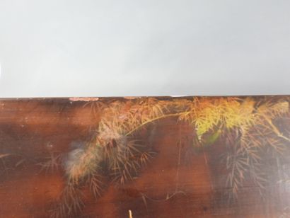Nguyen THU (1930-2023) : Paysage animé. Panneau...