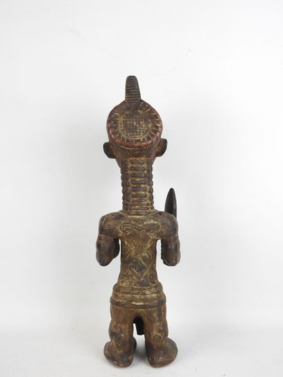 LULUA - Congo. Statue d'ancêtre vêtue d'un...