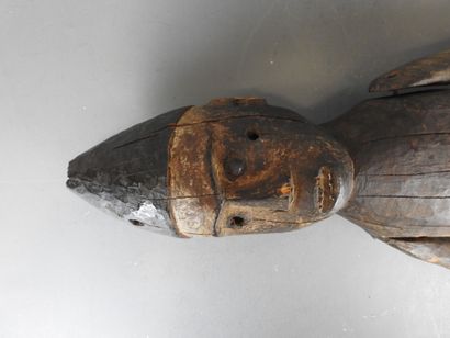 NIGERIA.
Large wooden male statuette with...