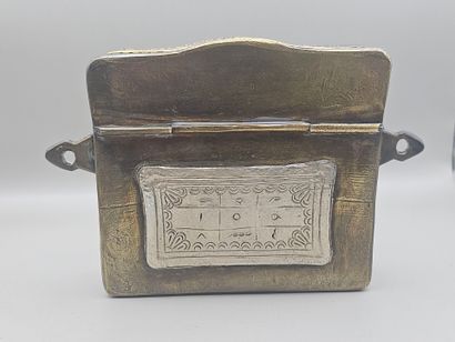 Rectangular Quran box with 2 handles in brass...