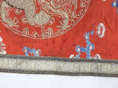 CHINA: Dragons and insects. Embroidery on...