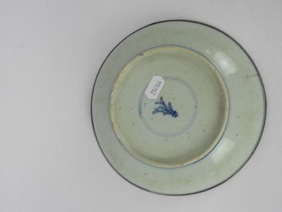 CHINE : Coupelle en porcelaine blanc bleu...