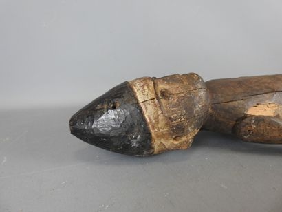 NIGERIA.
Large wooden male statuette with...