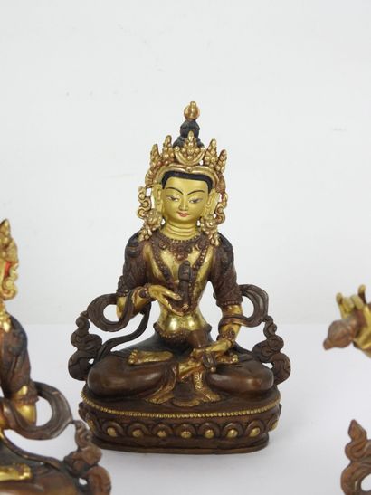 ASIA: Five bronze statuettes representing...
