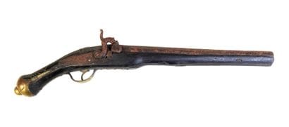 ARMES à FEU. Pistolet à silex à monture en...