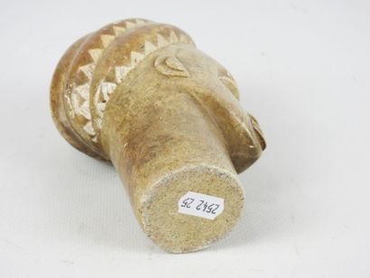 GABON: Carved head in Mbigou stone. H. 16...