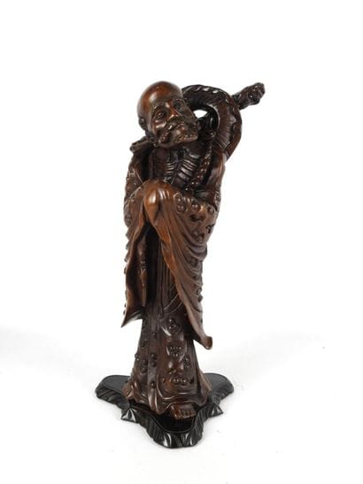 JAPON : Dignitaire. Sculpture en bois. H....