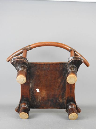 DAN, Ivory Coast. Wooden chair with brown...