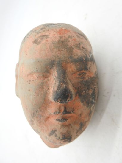 China. Head of a soldier used as a funerary...
