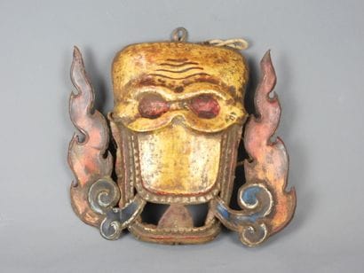 Copper CITIPATI mask. H. 28 - L. 30cm