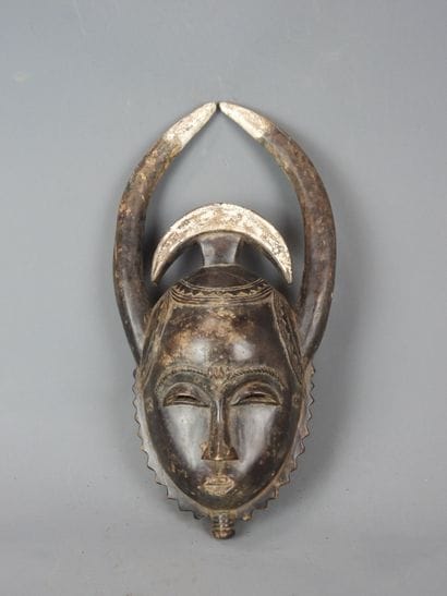 YAOURE, Ivory Coast. Wooden dance mask with...