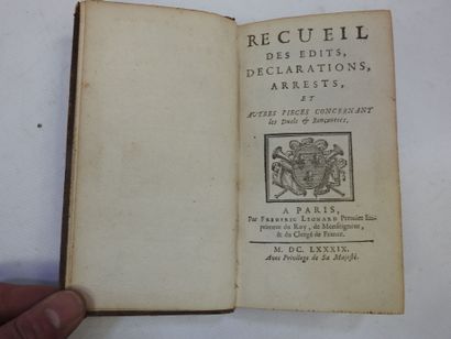 [DUEL]. Recueil des edits, declarations,...